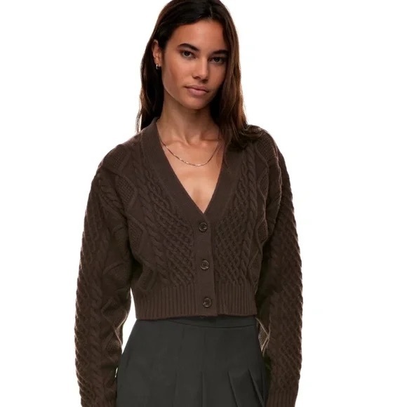 Sunday Best Sweaters - ARITZIA SUNDAY BEST COOPER CROPPED CARDIGAN